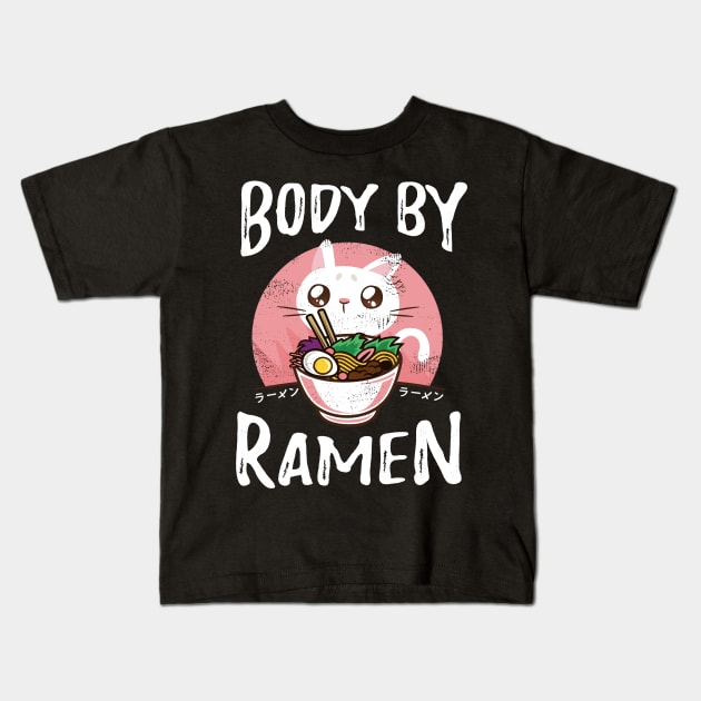 Ramen Funny Saying Kawaii Cat Kids T-Shirt by Evoke Collective